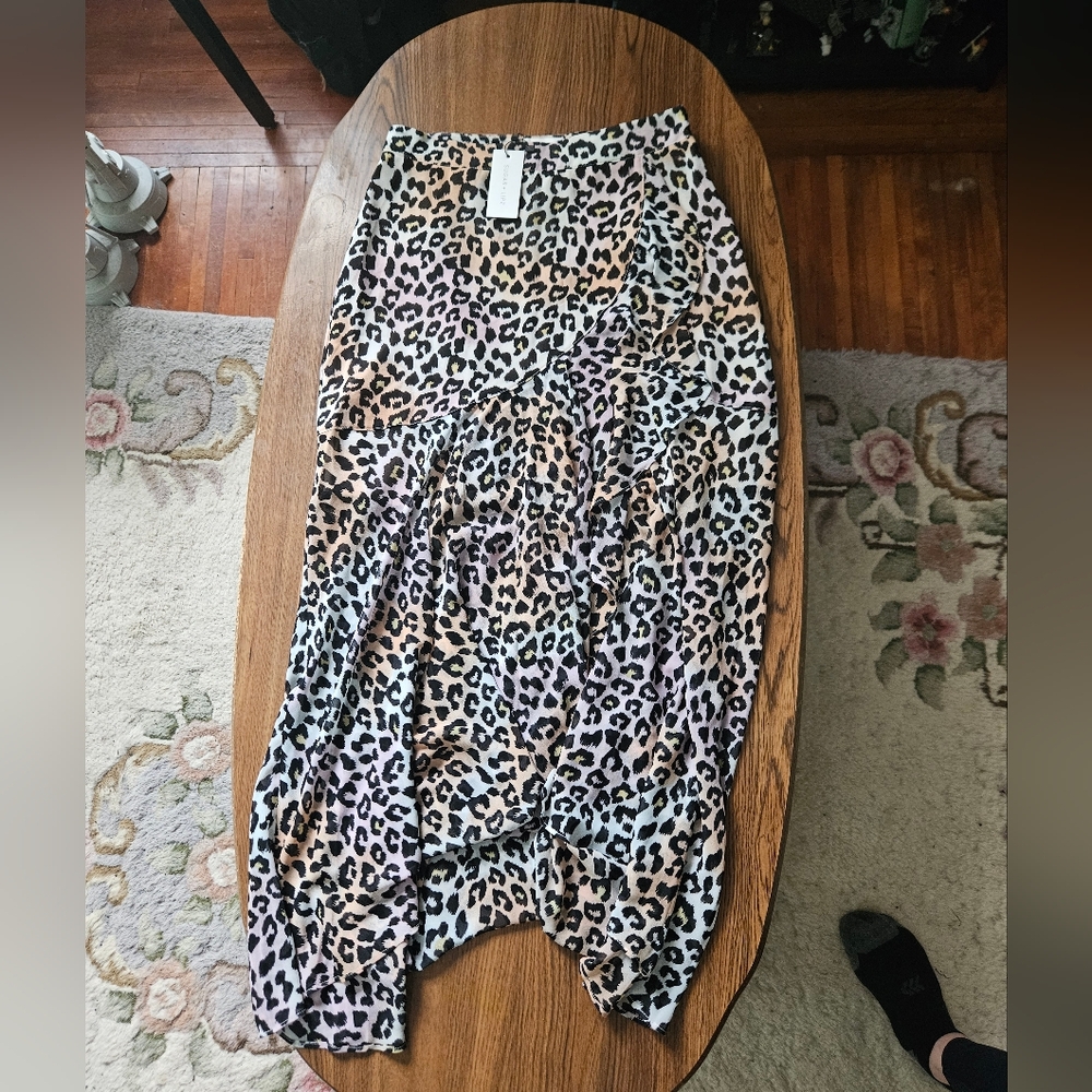 Leopard print wrap skirt